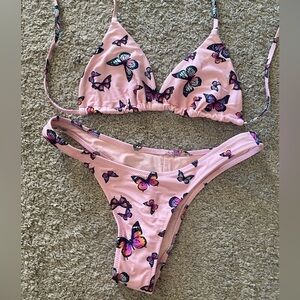 White Fox Pink Butterfly Bikini